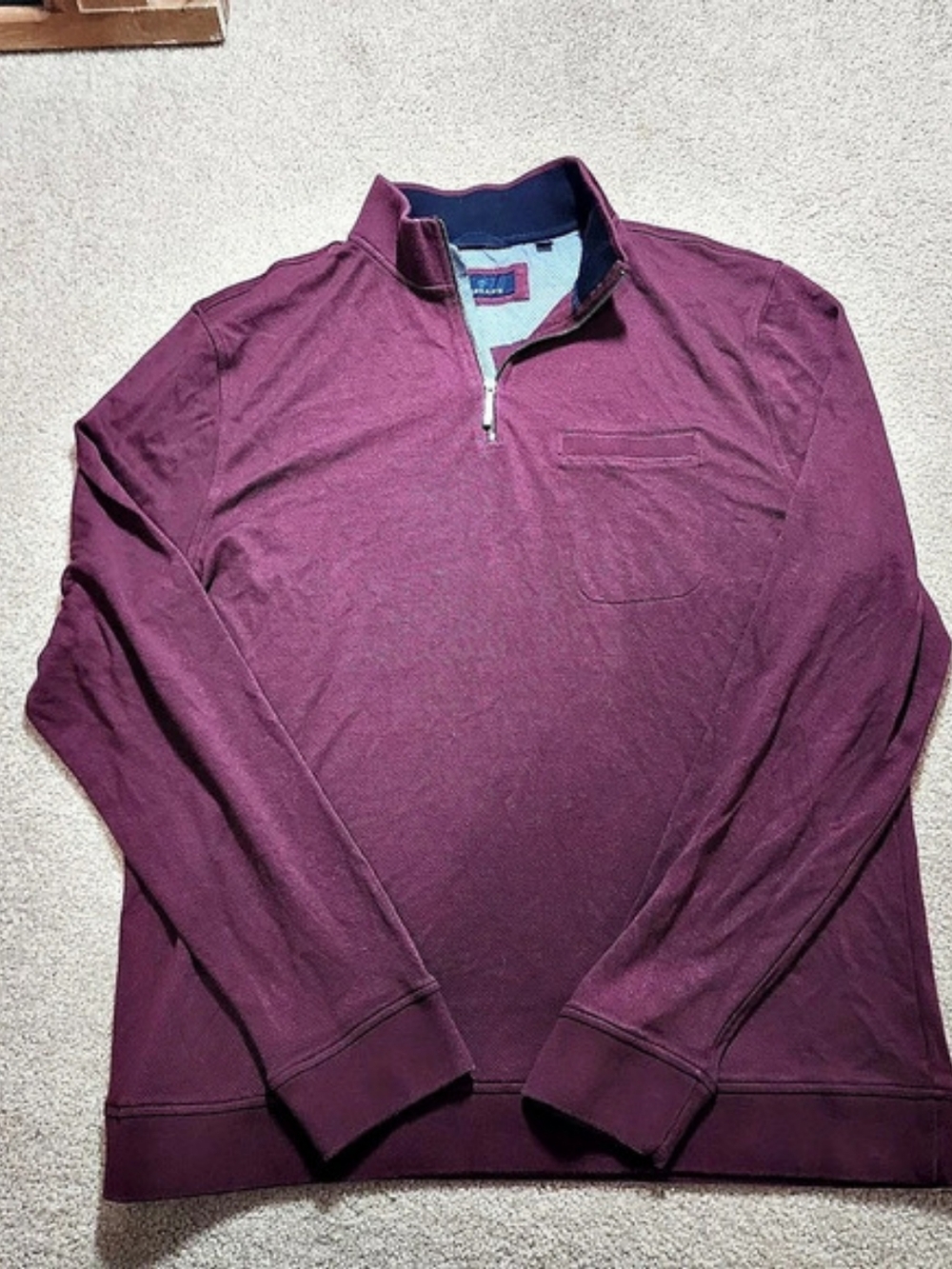 Toscano Men's Maroon Quarter-Zip Pullover XL